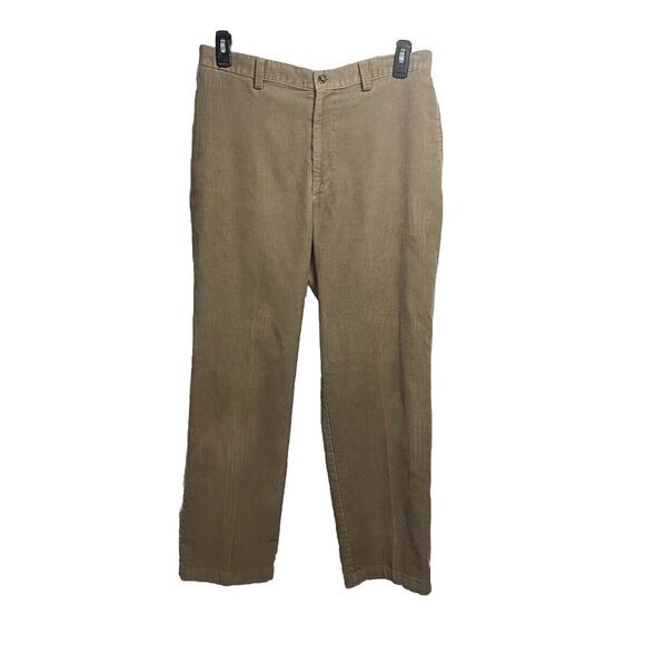 Vintage Corduroy Pants Men 34x29 Brown Cotton Grunge Y2K Grandpa Straight Haggar - Picture 1 of 3